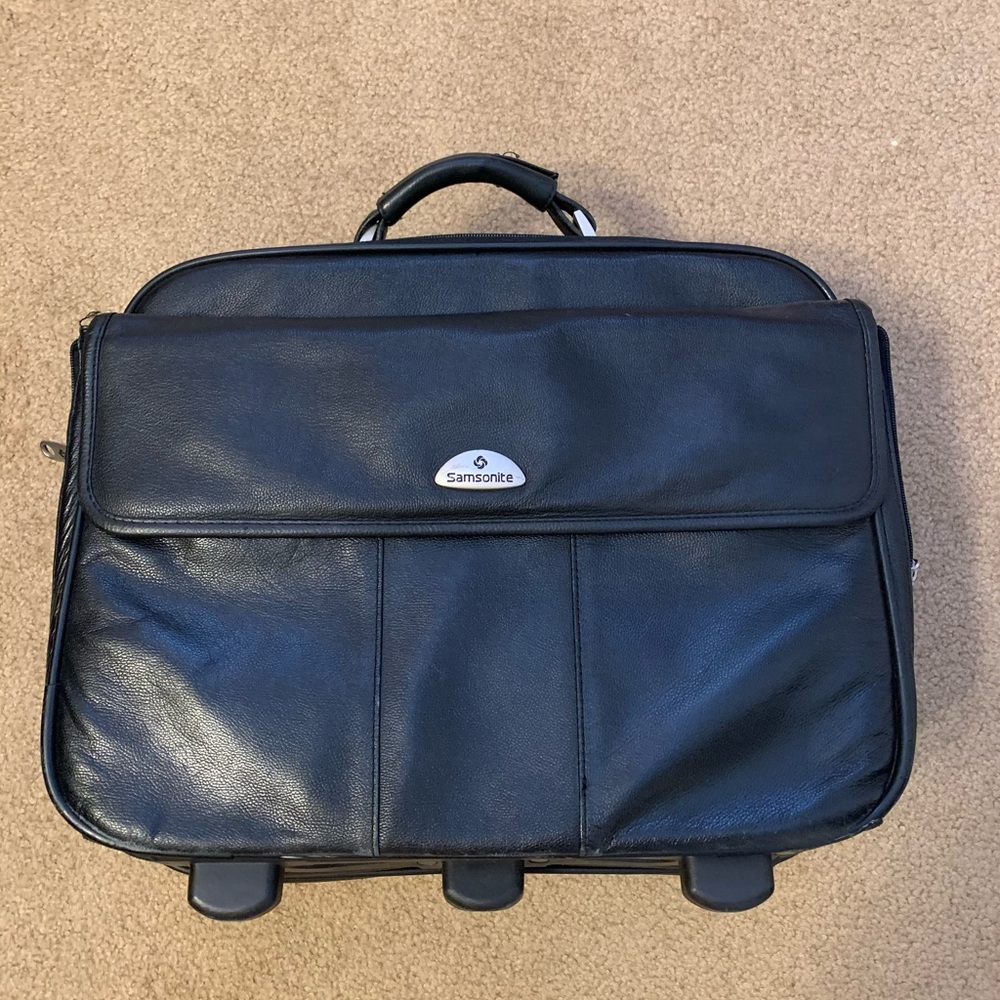 COPY - SAMSONITE Leather Rolling Briefcase
